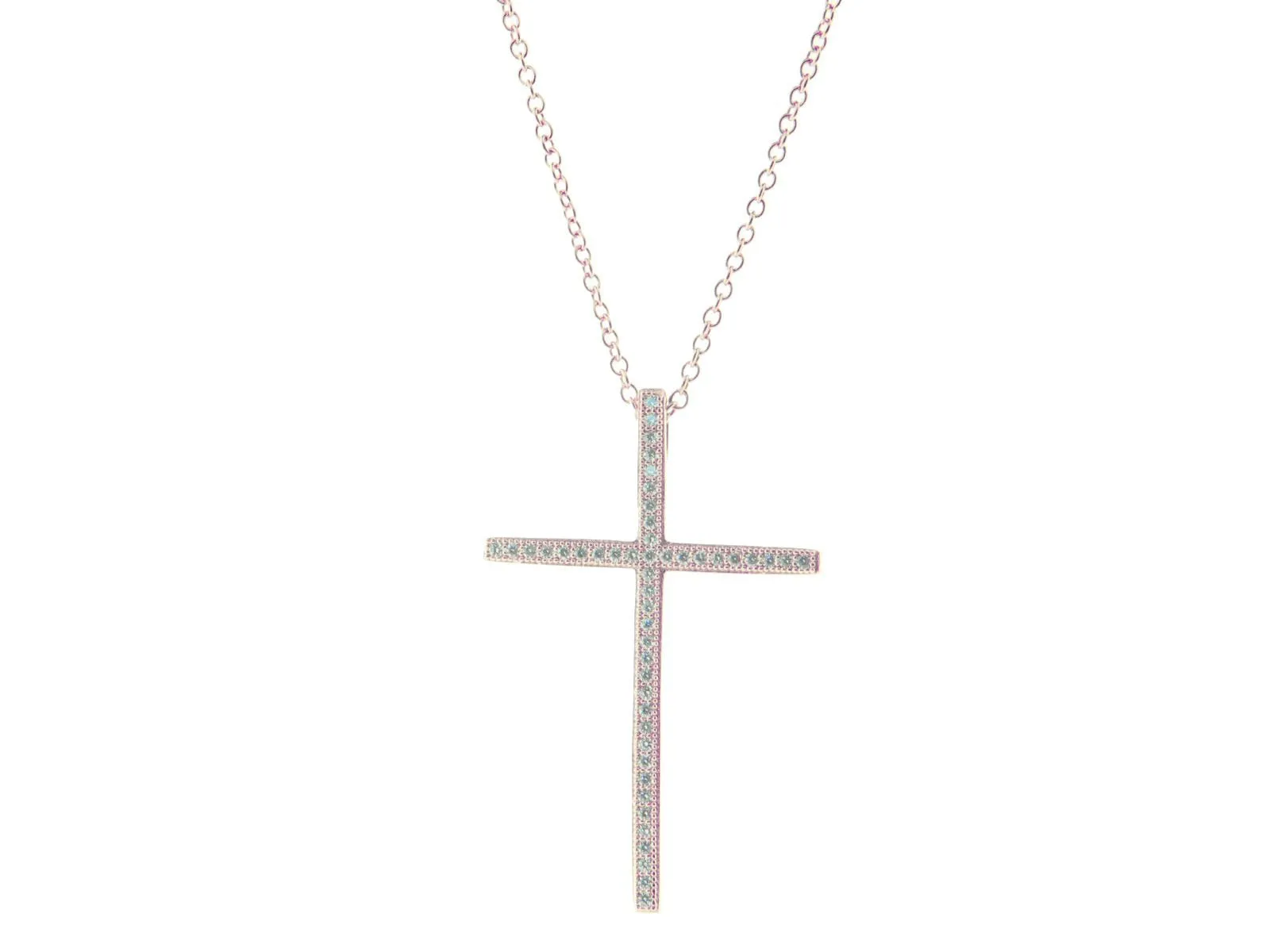 Small Rose Cross Necklace