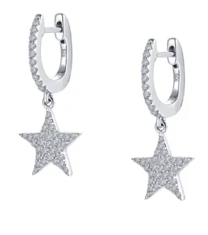 Star Simulated Diamond Hoop Earrings E0355CLP