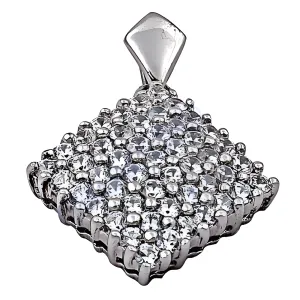 Stunning Round Cubic Zirconia Silver Pendant - Elegant CZ Jewelry