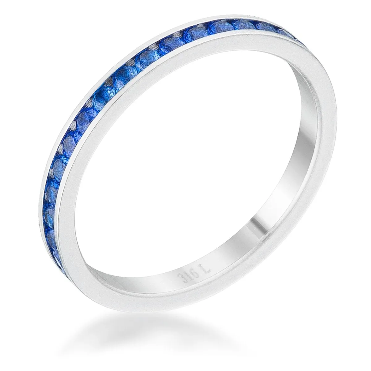 Teresa Sapphire Silver Eternity Ring | 1ct | Stainless Steel