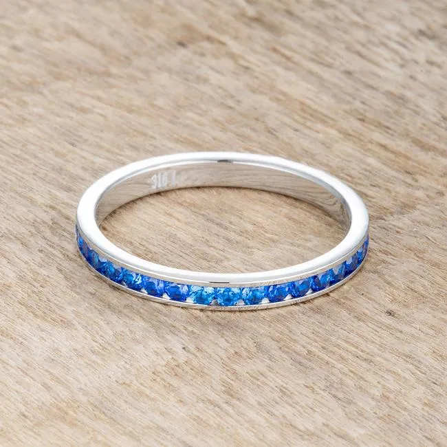 Teresa Sapphire Silver Eternity Ring | 1ct | Stainless Steel