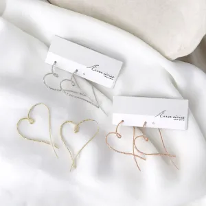 Texture Threader Heart Hoop Earrings