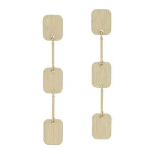 Textured Rectangle Triple Drop Earrings