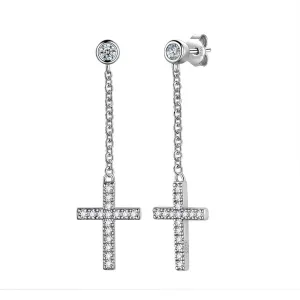 Tokyo Mart Classic Small Cross Dangle Earrings Women Mens Jewelry Sterling Silver