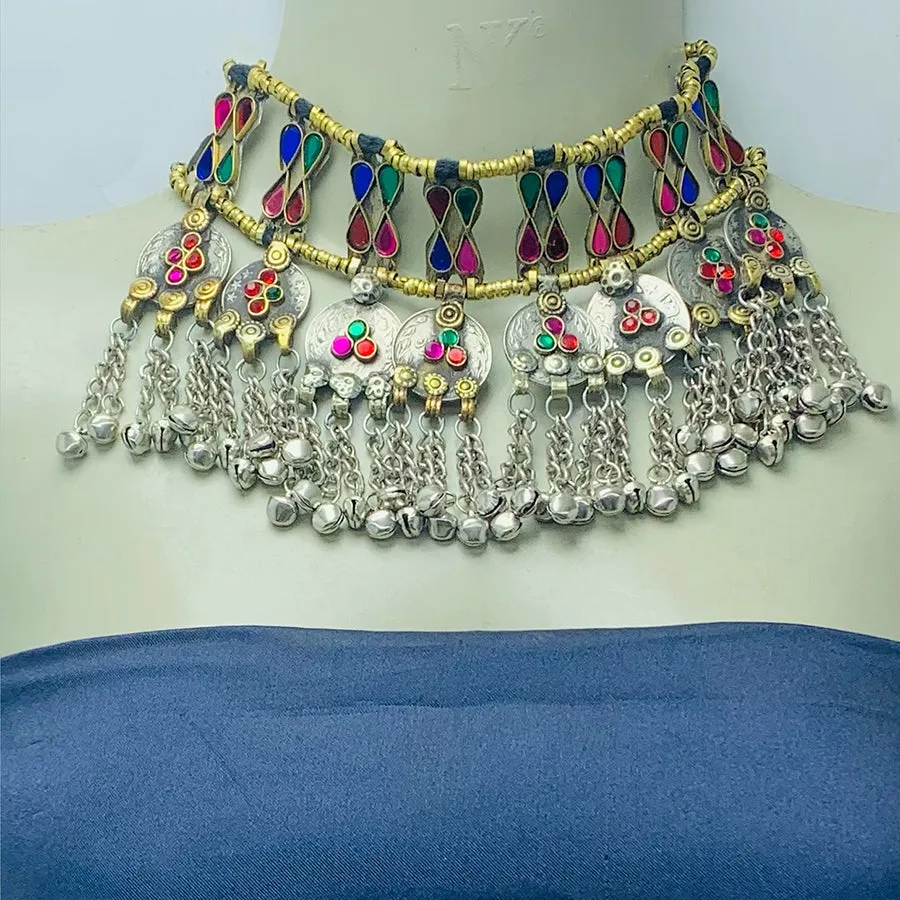 Traditional Vintage Coins Choker Necklace