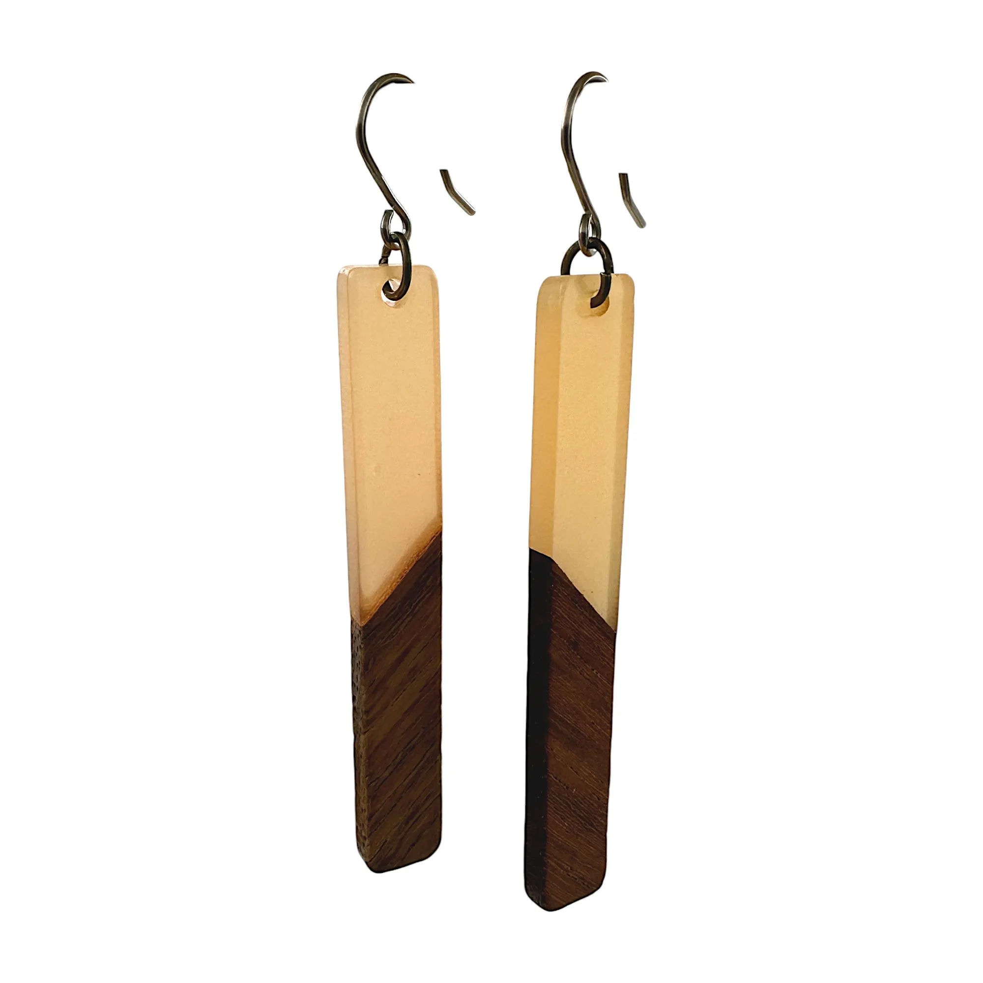 Translucent wood earrings