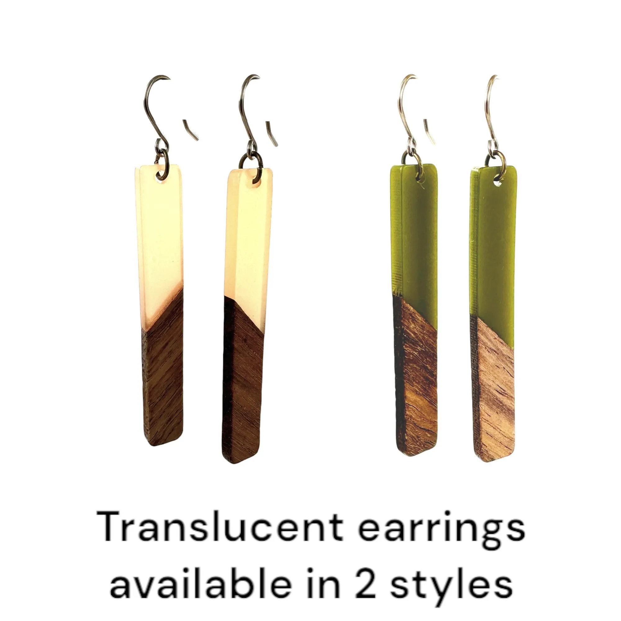 Translucent wood earrings