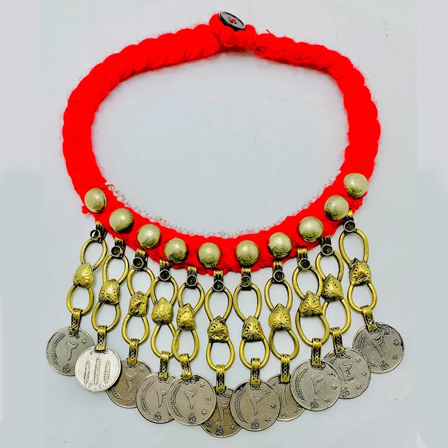 Tribal Vintage Coins Choker Necklace