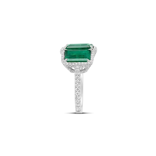 Triple Emerald & Diamond Ring