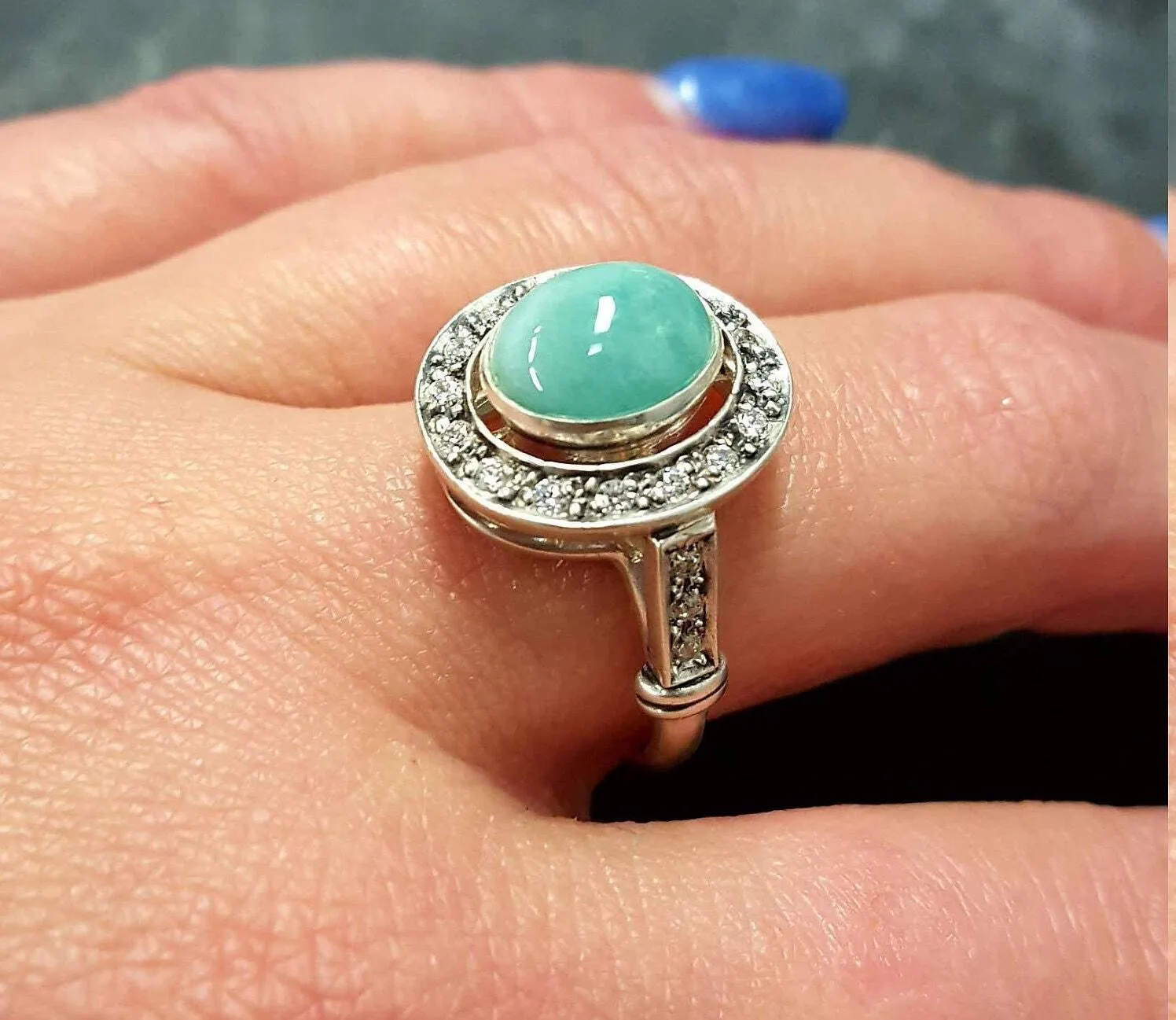 Victorian Emerald Ring - Genuine Emerald Ring - May Birthstone Ring