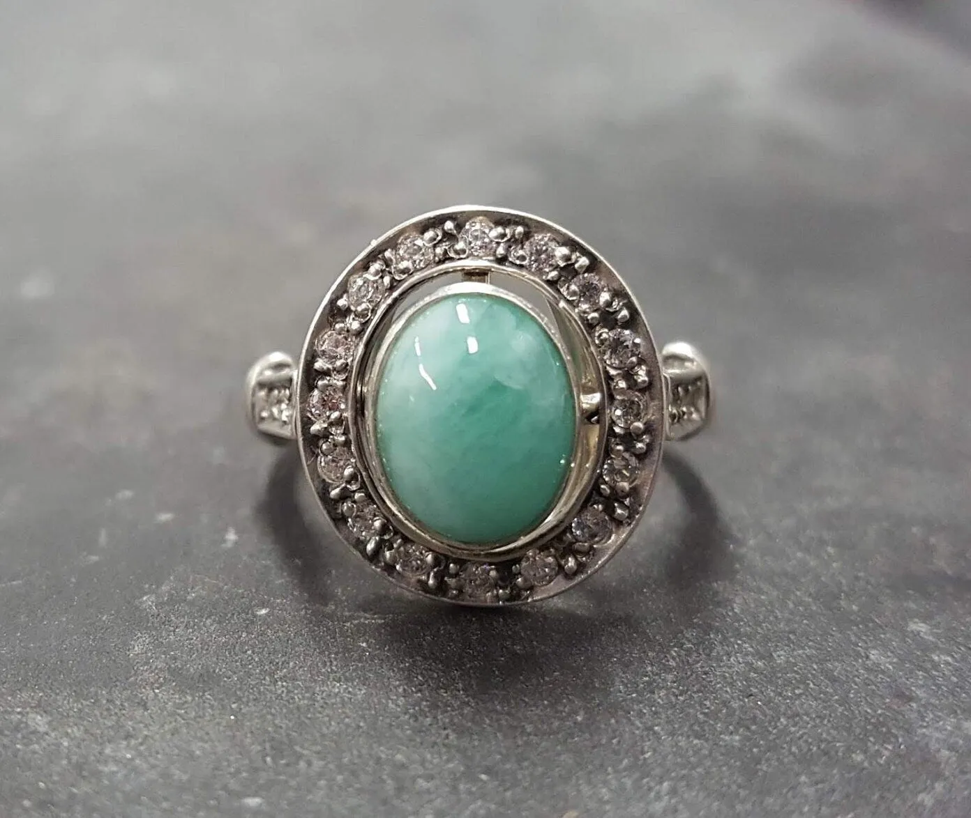 Victorian Emerald Ring - Genuine Emerald Ring - May Birthstone Ring