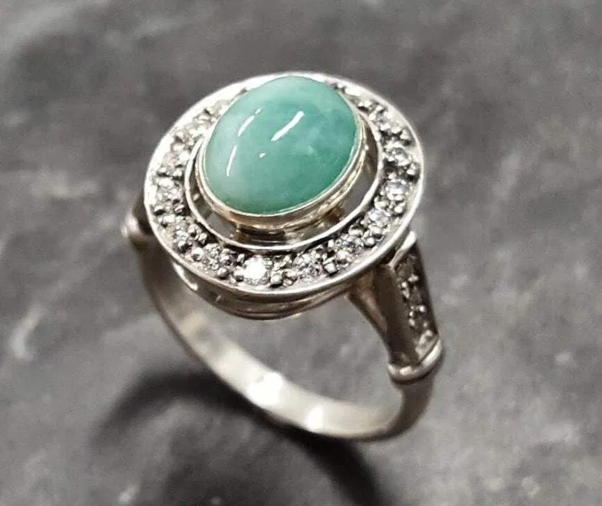 Victorian Emerald Ring - Genuine Emerald Ring - May Birthstone Ring