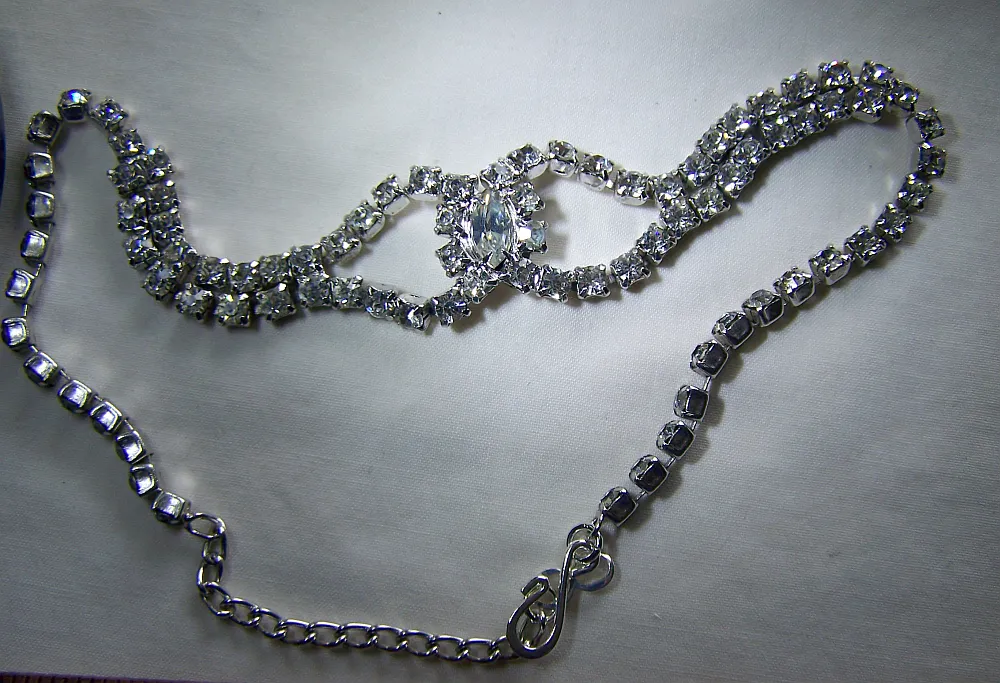 Vintage Art Deco Style Rhinestone Choker Necklace