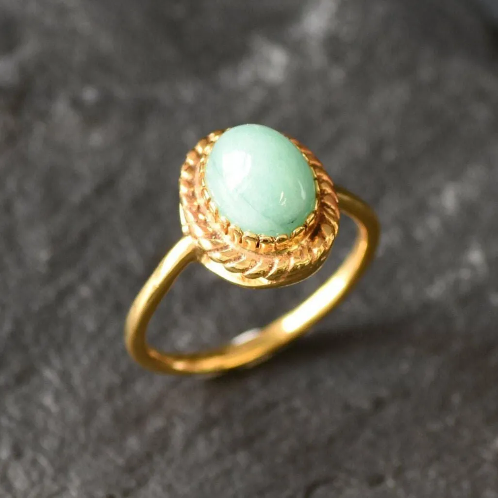 Vintage Emerald Gold Ring, Natural Emerald Ring, Statement Solitaire Ring