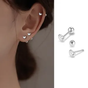 VOQ Silver Color Fashion Love Screw Stud Is Earrings for Women Students and Teenagers Jewelry Gift Korean Earrings