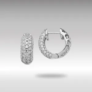 White Gold Diamond Hinged Hoop Earrings - Model EM5389-075-WA