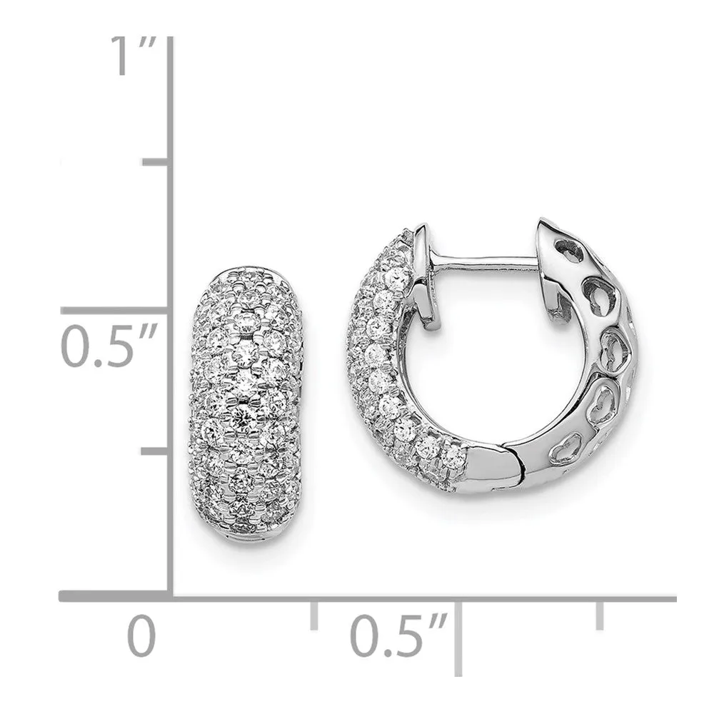 White Gold Diamond Hinged Hoop Earrings - Model EM5389-075-WA