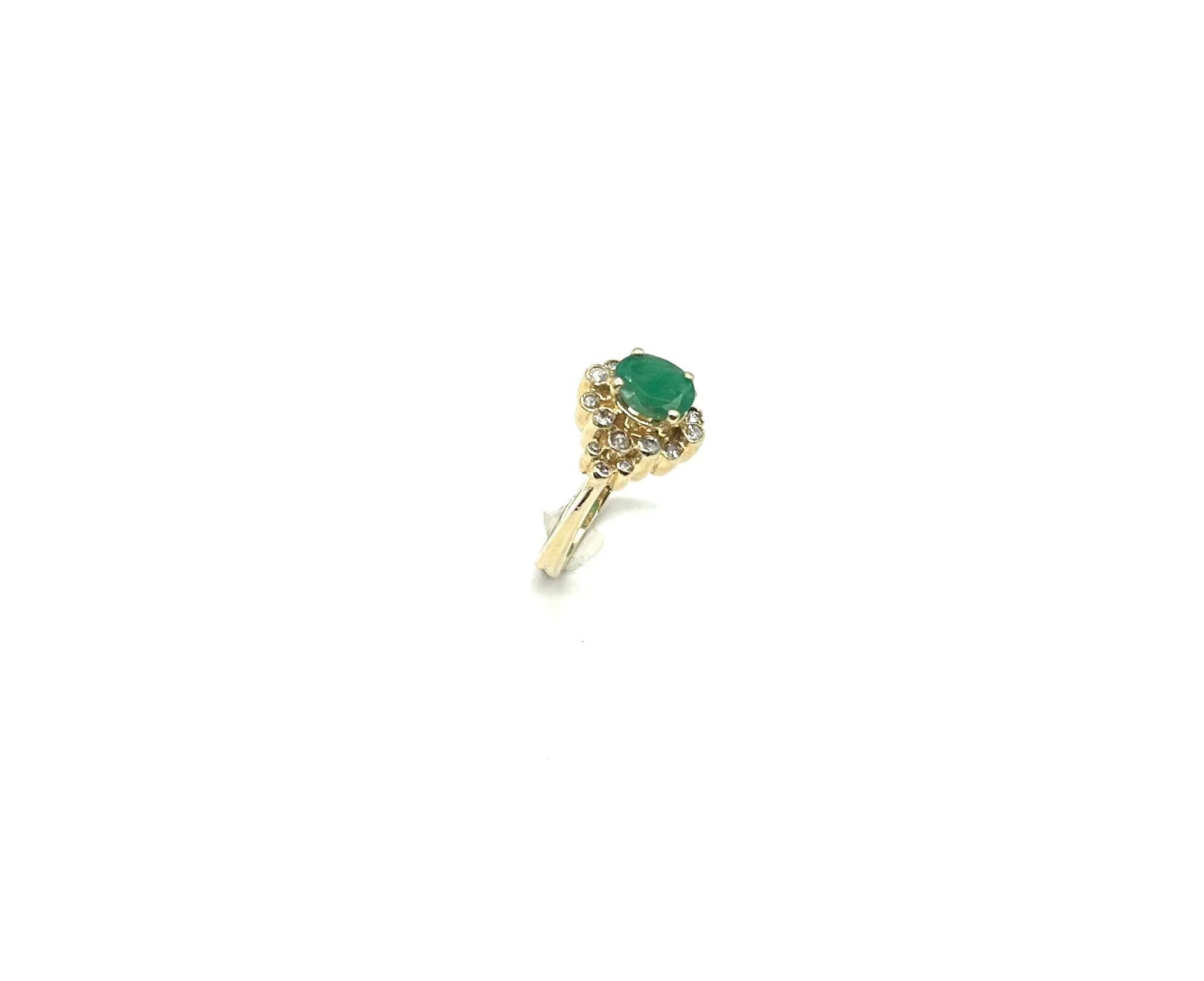 Women’s Diamond & Emerald Bezel Cluster Ring