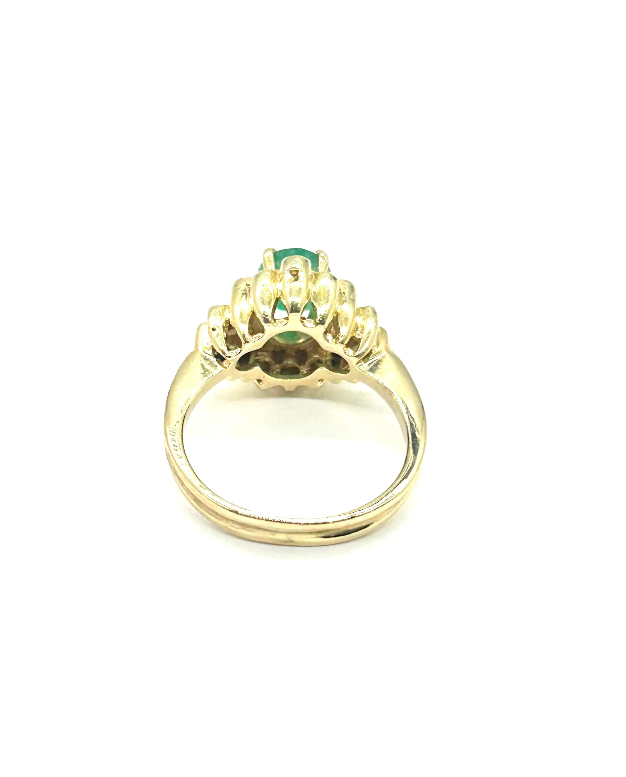 Women’s Diamond & Emerald Bezel Cluster Ring