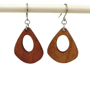 Wooden Water Drop Earrings